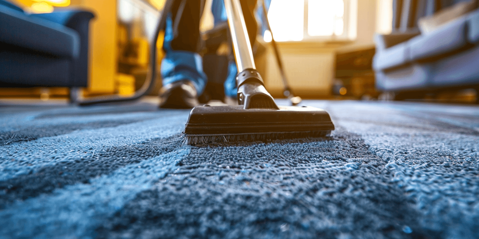 Carpet cleaner brush cleaning a carpet